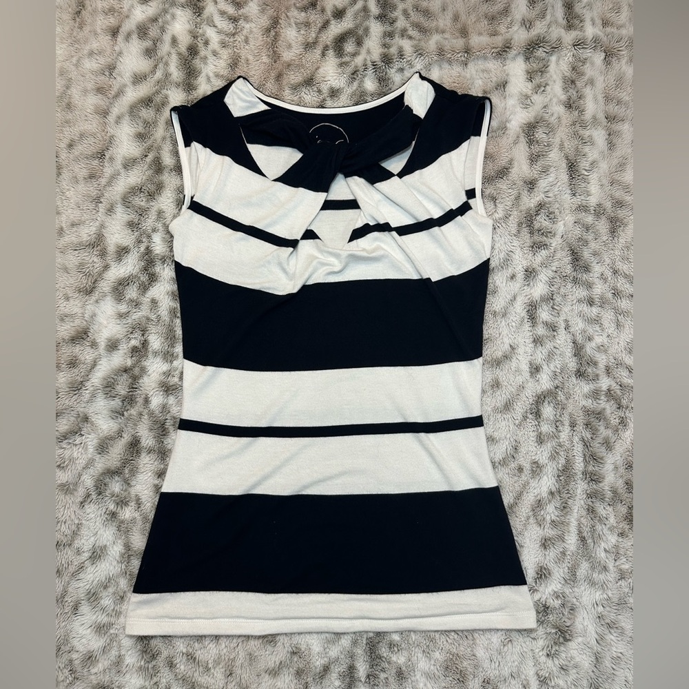 INC International Concepts Blouse Medium Women  Black White